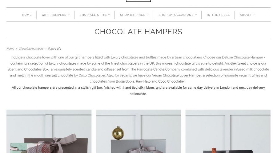 Hamper Lounge chocolate gift hampers