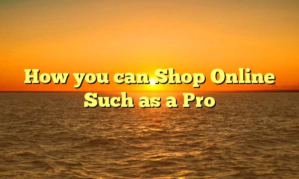 How you can Shop Online Such as a Pro